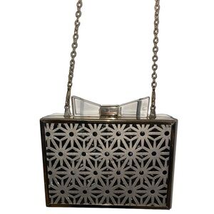 hard shell acrylic bow closure special occasion crossbody